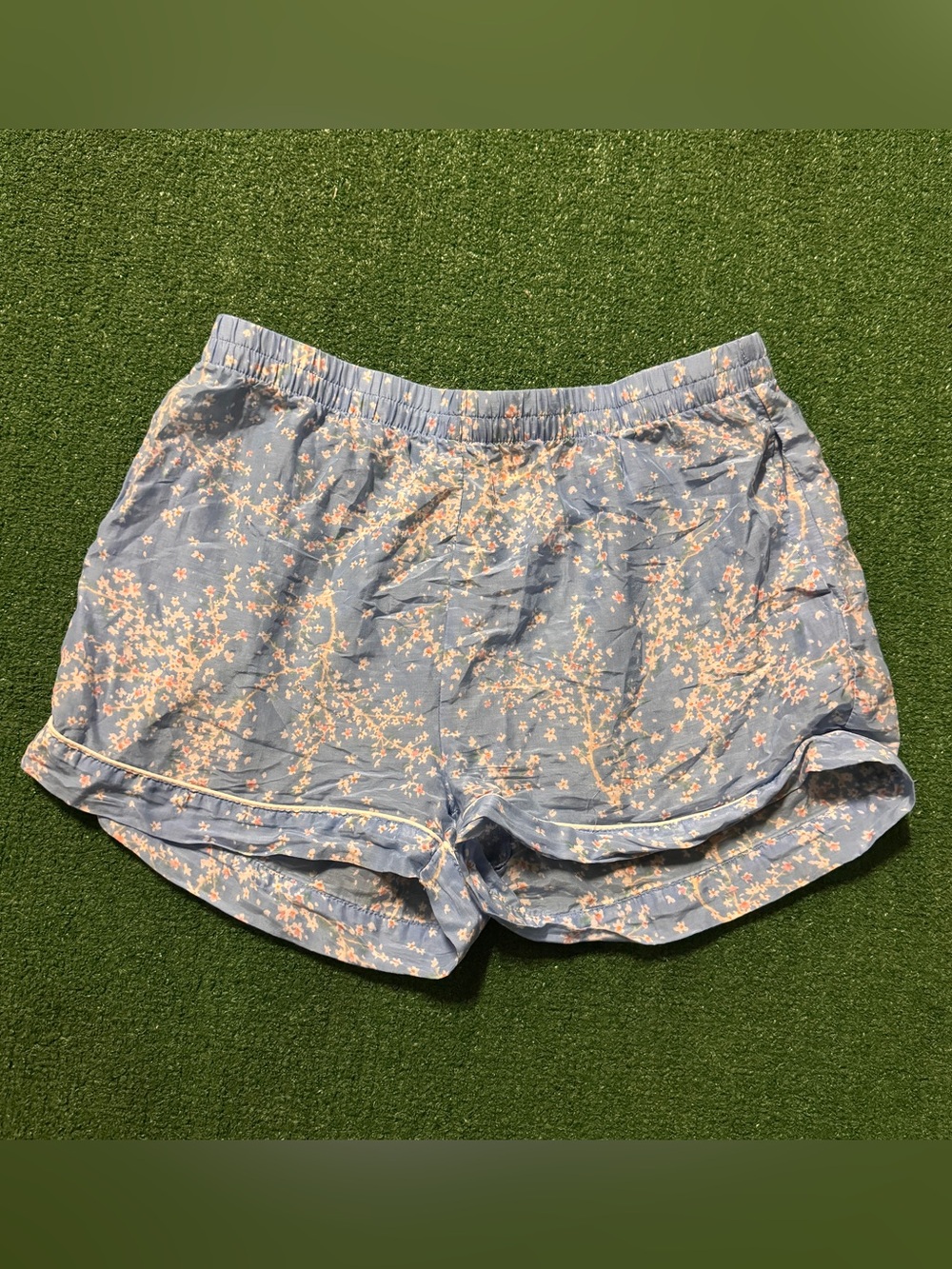 Light Blue Floral sleep short with Elastic Waist
